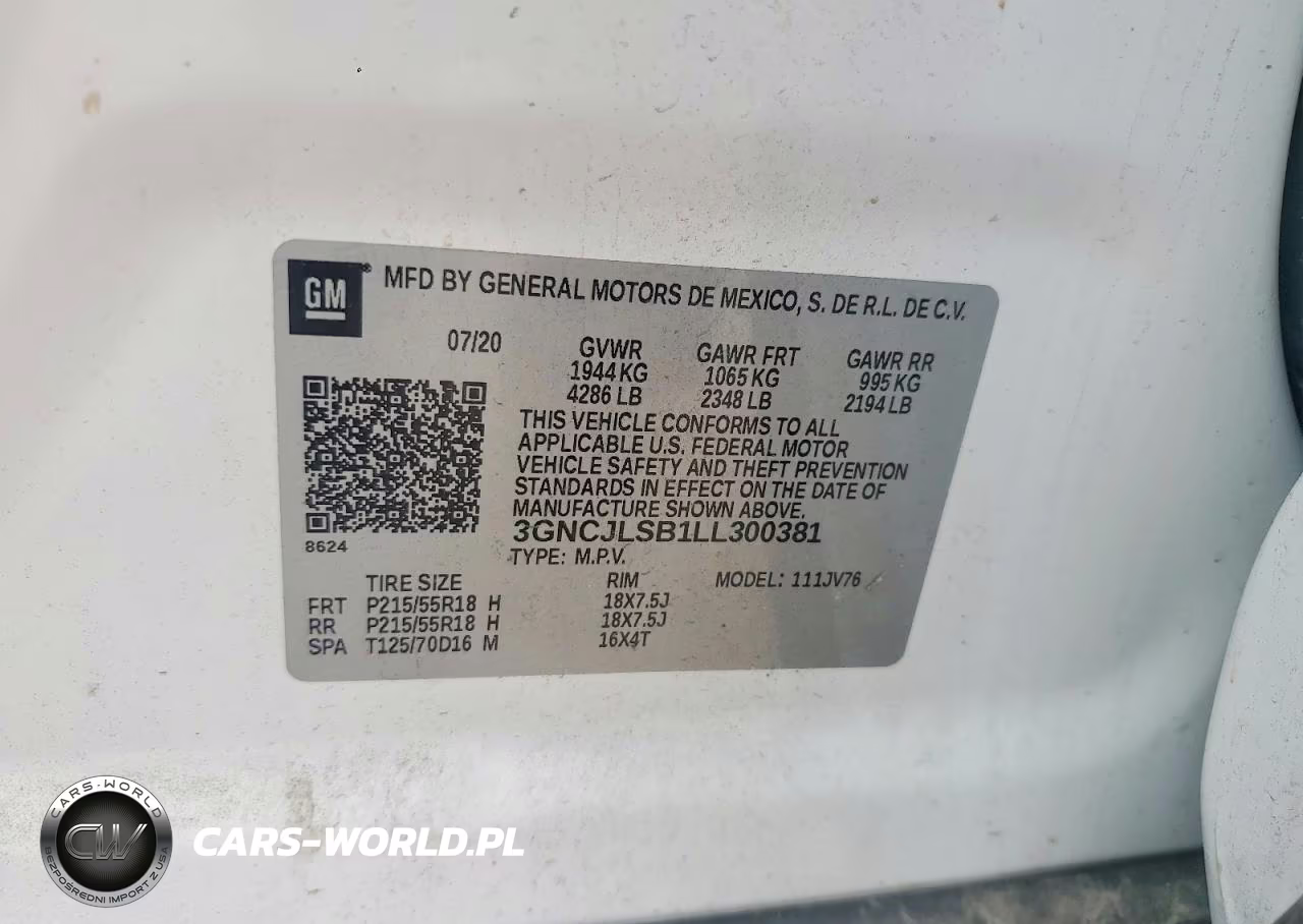 2020 Chevrolet Trax 1Lt VIN:3GNCJLSB1LL300381 - 13