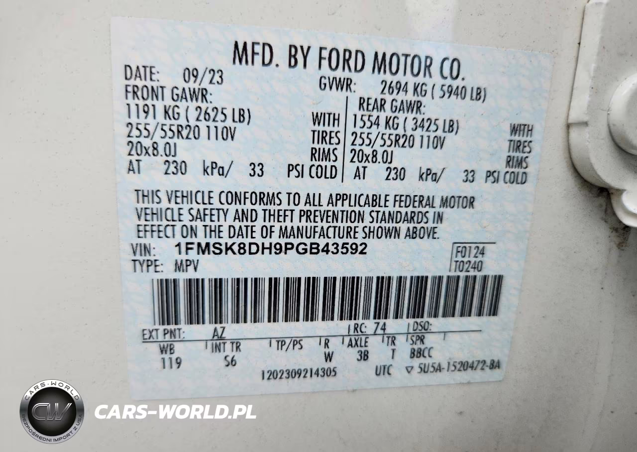 2023 Ford Explorer Xlt VIN:1FMSK8DH9PGB43592 - 12
