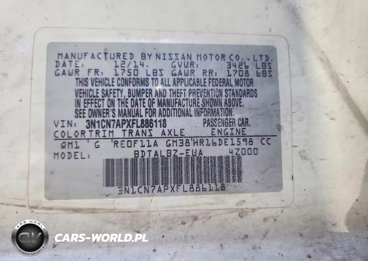 2015 Nissan Versa 1.6 Sv VIN:3N1CN7APXFL886118 - 12