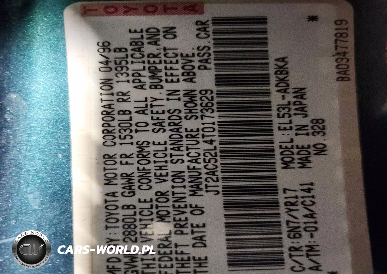 1996 Toyota Tercel Base VIN:JT2AC52L4T0173629 - 14
