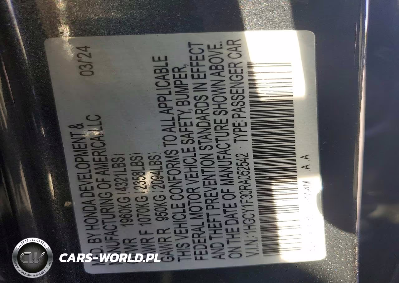 2024 Honda Accord Ex VIN:1HGCY1F30RA052542 - 12