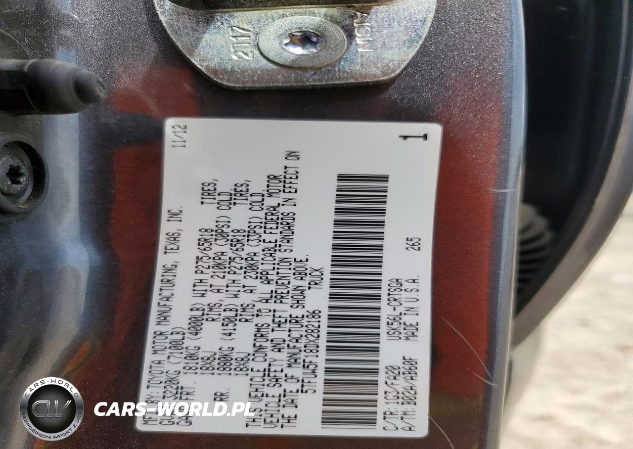 2013 Toyota Tundra Double Cab Sr5 VIN:5TFUW5F18DX282186 - 12
