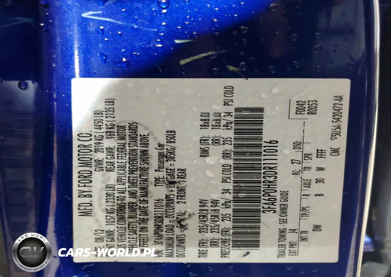 2013 Ford Fusion Se VIN:3FA6P0HR3DR111016 - 12