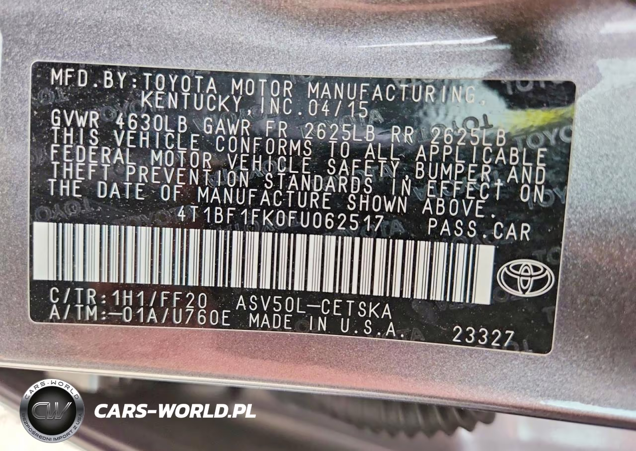 2015 Toyota Camry Se VIN:4T1BF1FK0FU062517 - 13