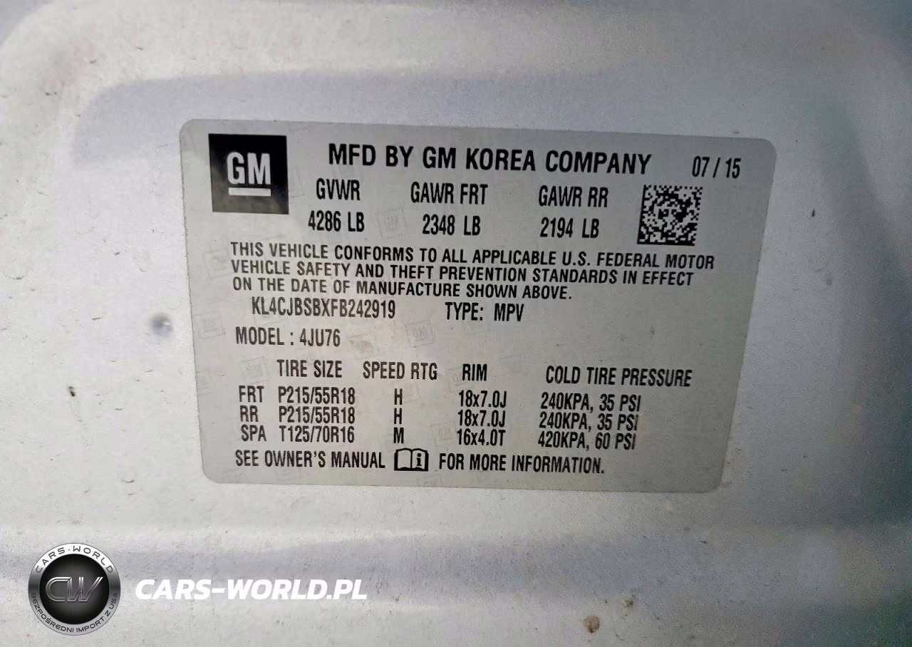 2015 Buick Encore Convenience VIN:KL4CJBSBXFB242919 - 13