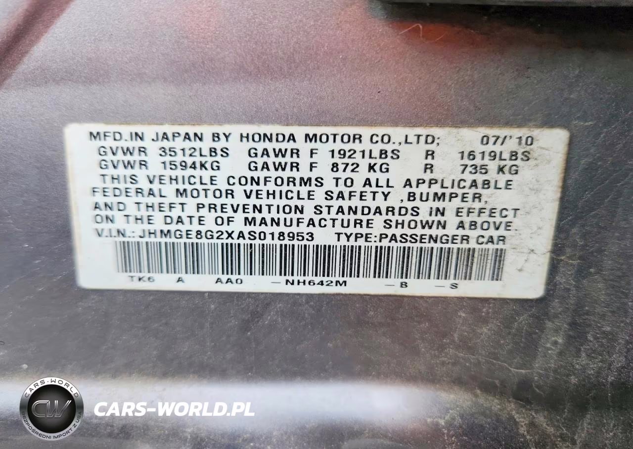 2010 Honda Fit VIN:JHMGE8G2XAS018953 - 12