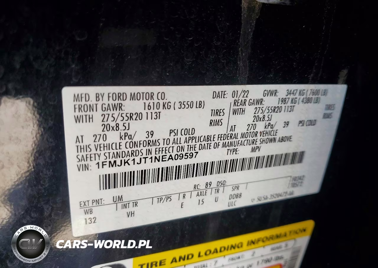 2022 Ford Expedition Max Xlt VIN:1FMJK1JT1NEA09597 - 14