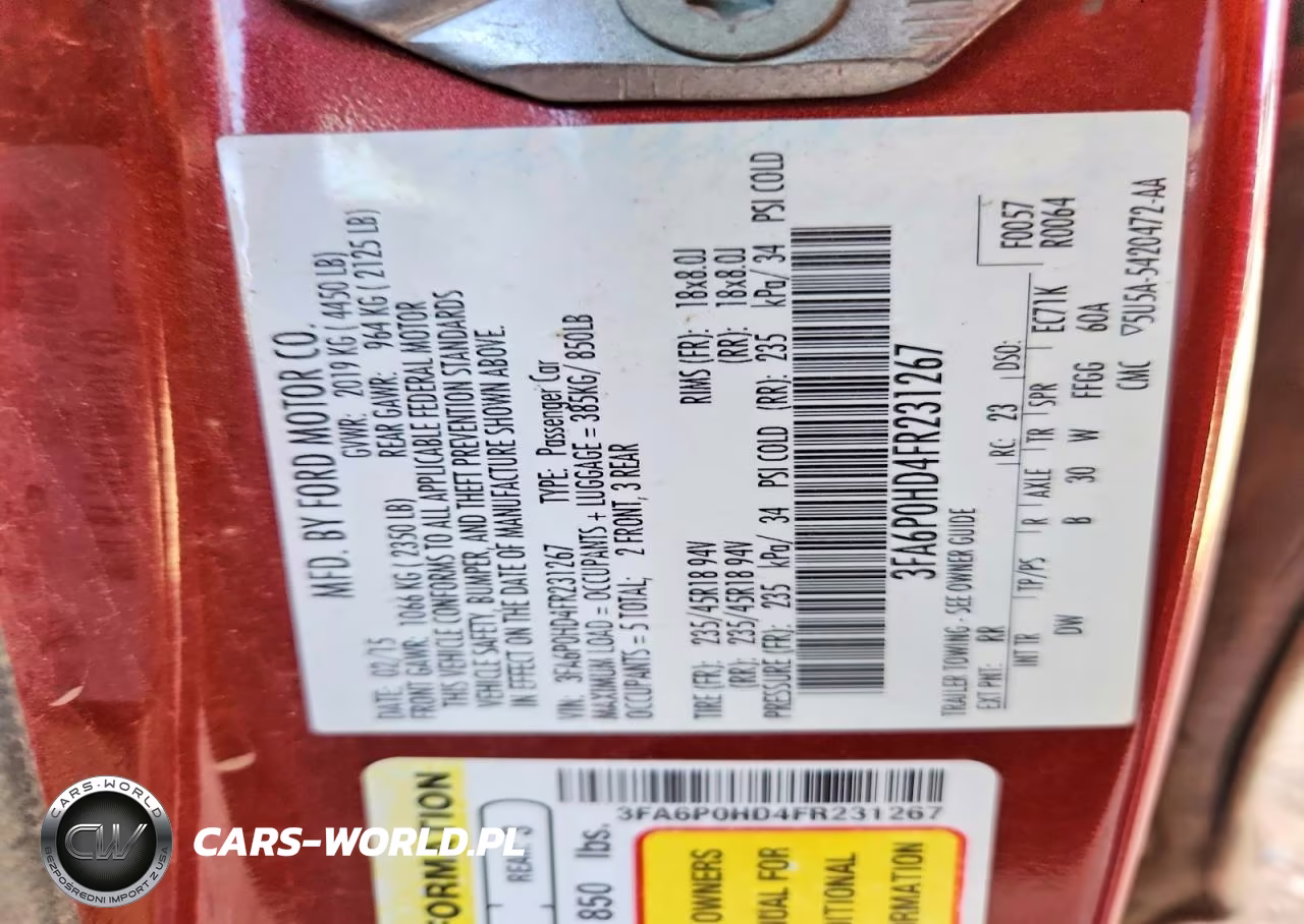 2015 Ford Fusion Se VIN:3FA6P0HD4FR231267 - 13