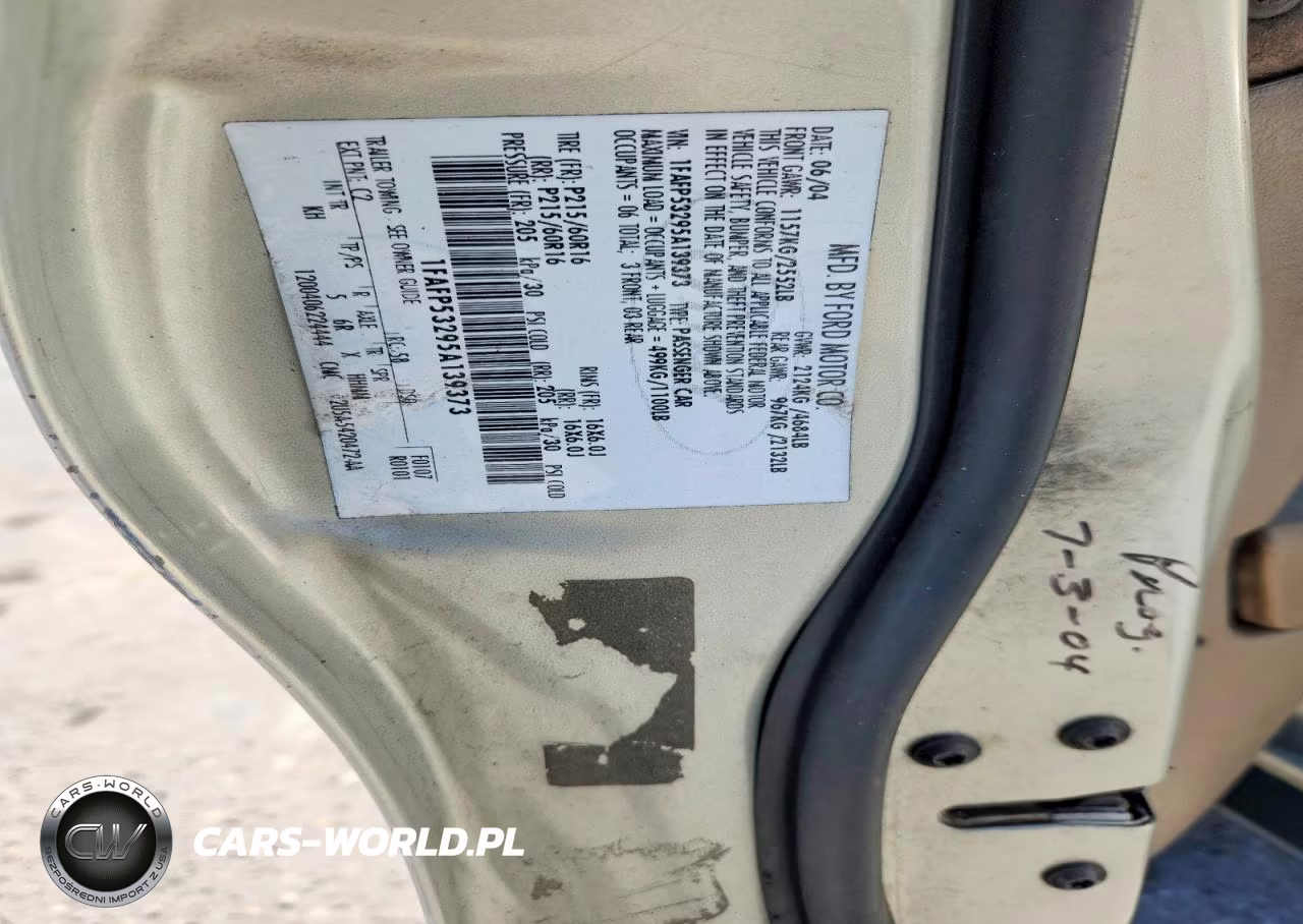 2005 Ford Taurus Se VIN:1FAFP53295A139373 - 12