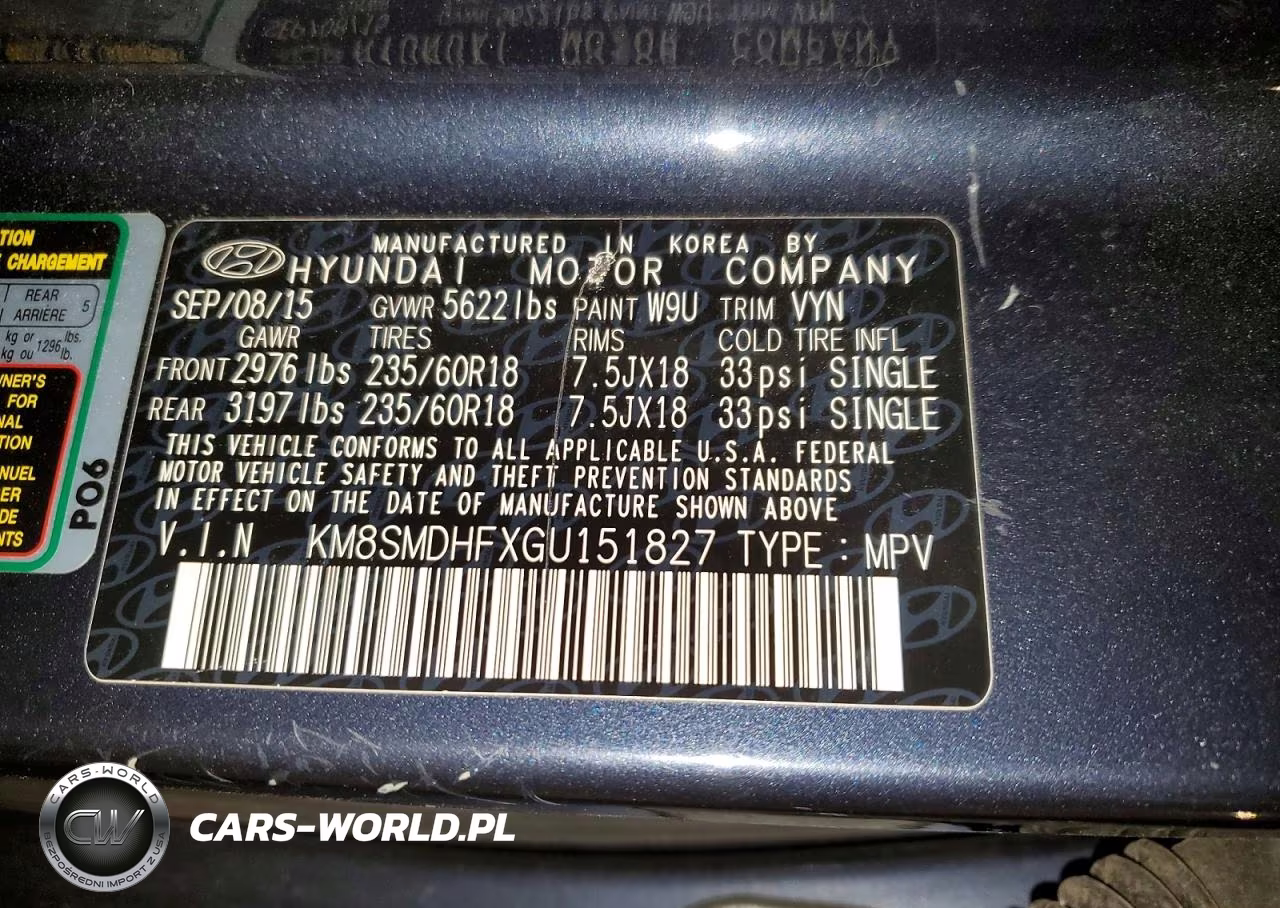 2016 Hyundai Santa Fe Se VIN:KM8SMDHFXGU151827 - 13