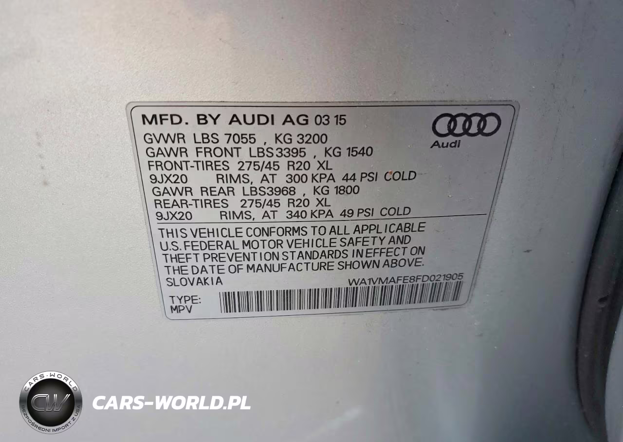 2015 Audi Q7 Tdi Prestige VIN:WA1VMAFE8FD021905 - 13