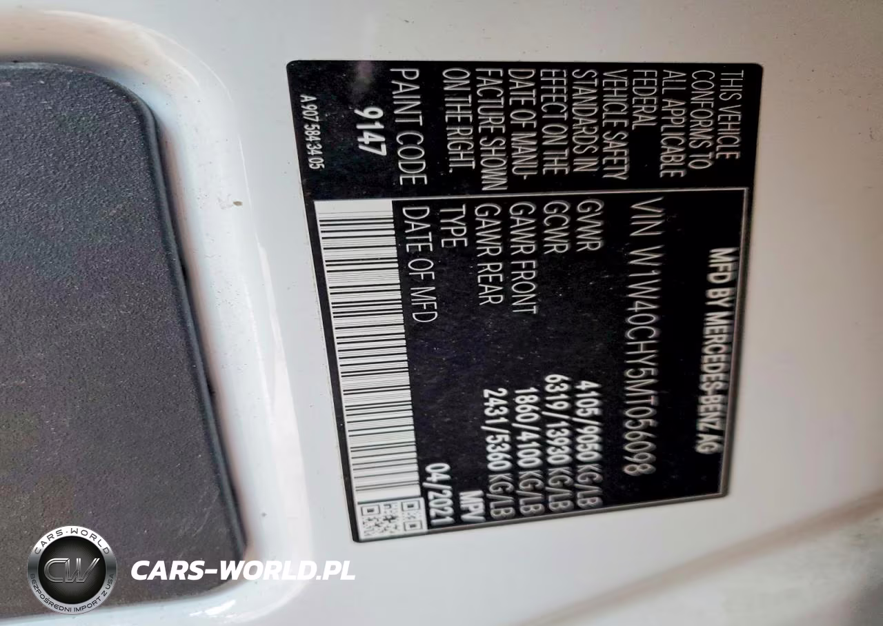 2021 Mercedes-Benz Sprinter 2500 VIN:W1W40CHY5MT056098 - 12