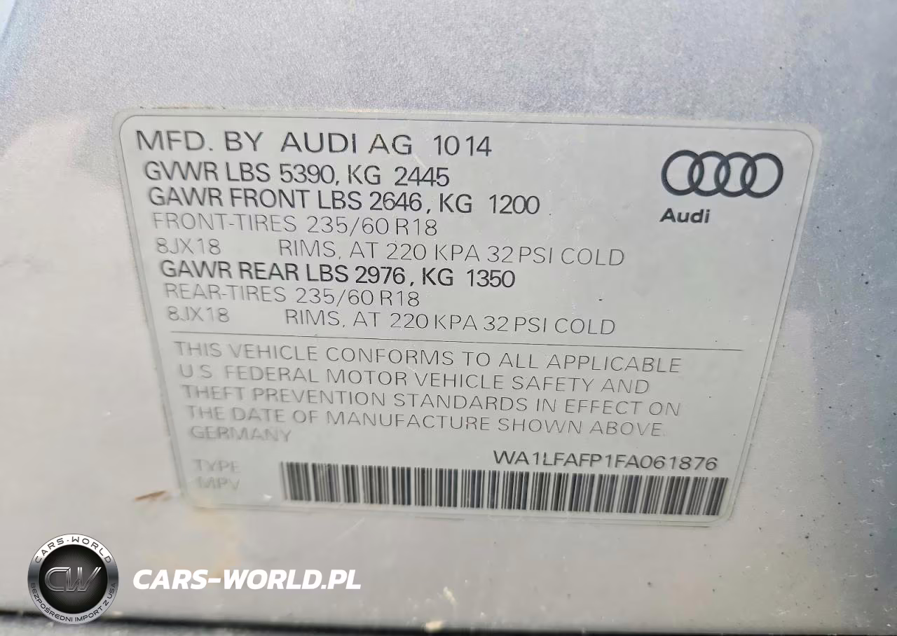 2015 Audi Q5 Premium Plus VIN:WA1LFAFP1FA061876 - 13