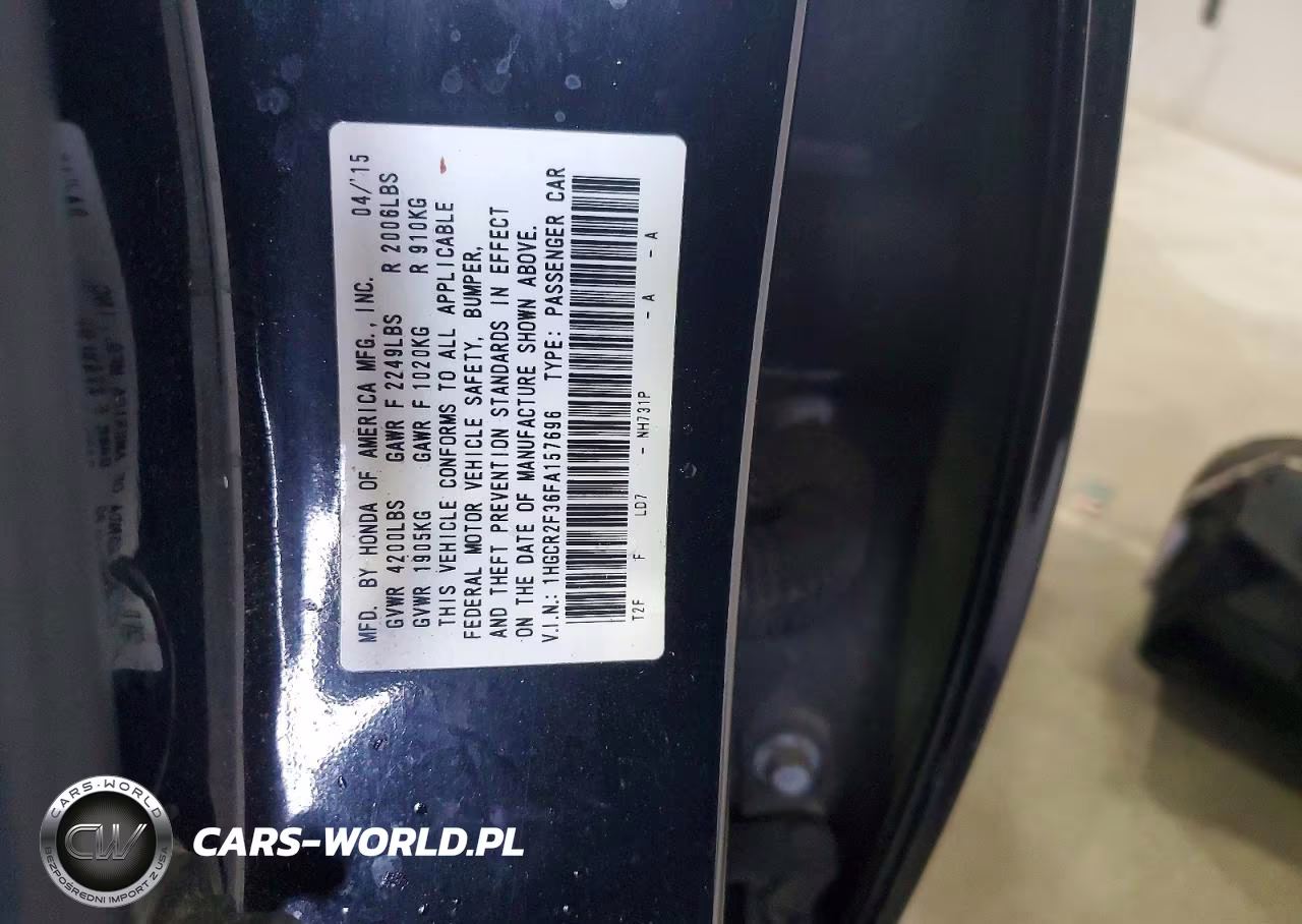 2015 Honda Accord Lx VIN:1HGCR2F36FA157696 - 12