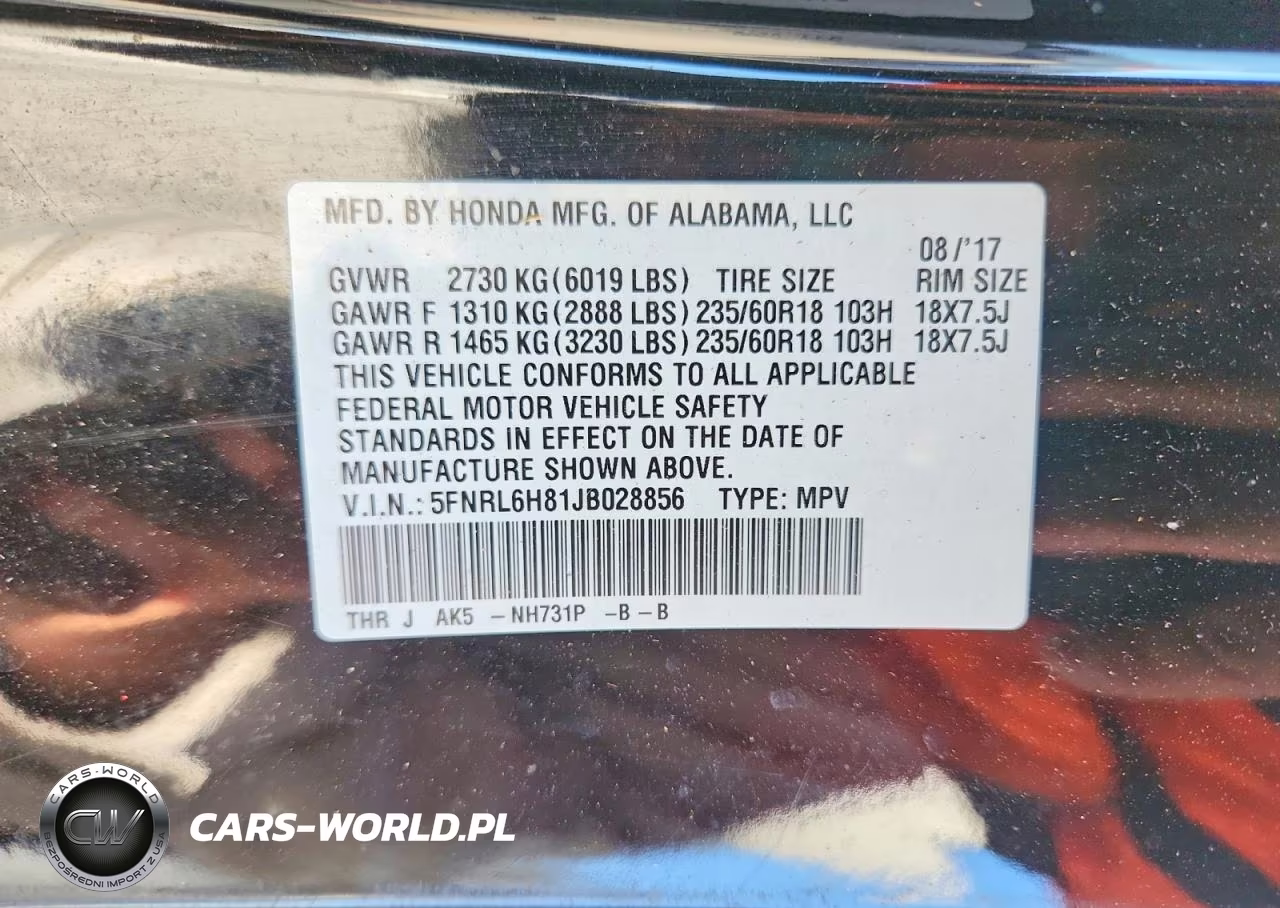 2018 Honda Odyssey Touring VIN:5FNRL6H81JB028856 - 13