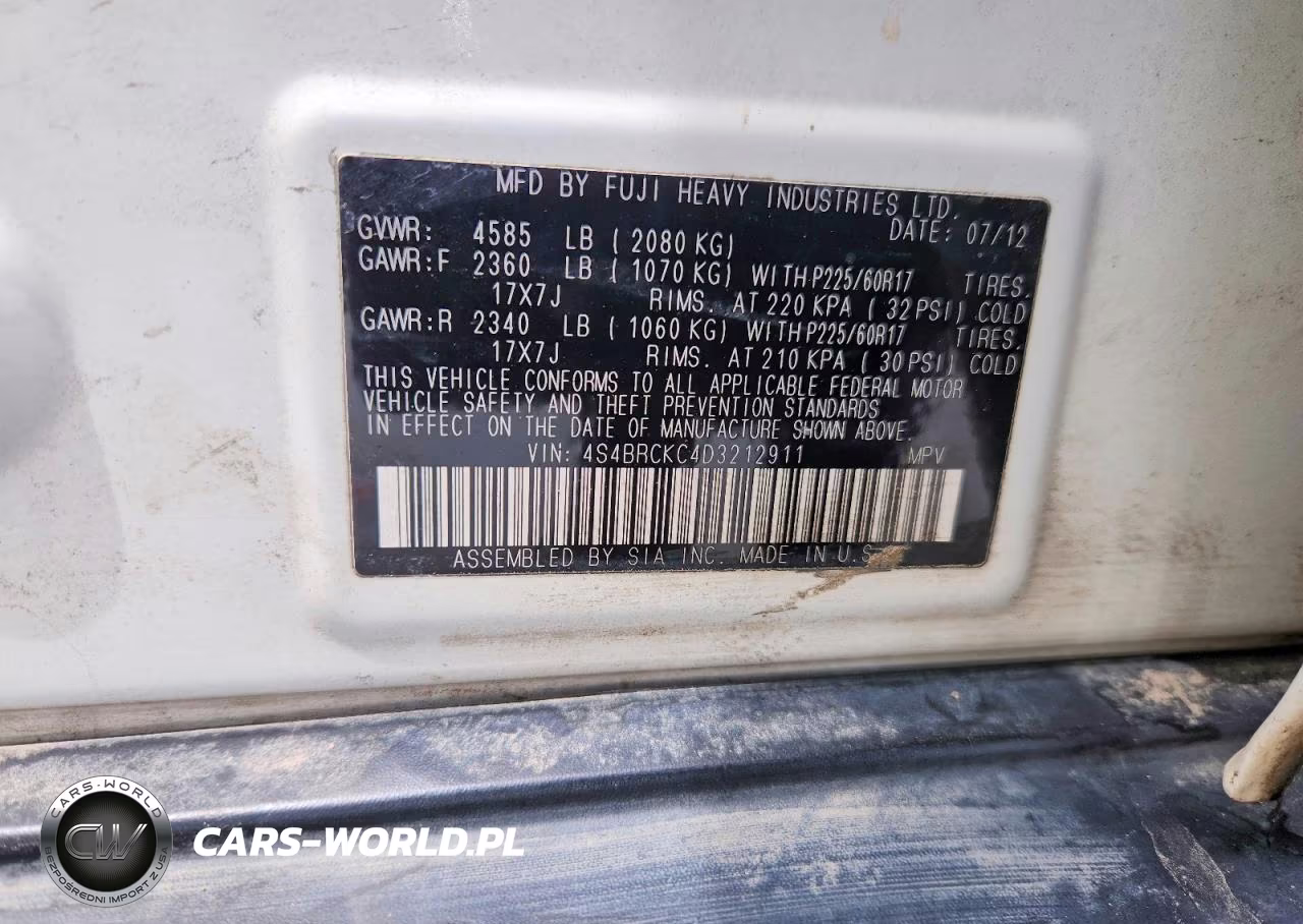 2013 Subaru Outback 2.5I Limited VIN:4S4BRCKC4D3212911 - 13