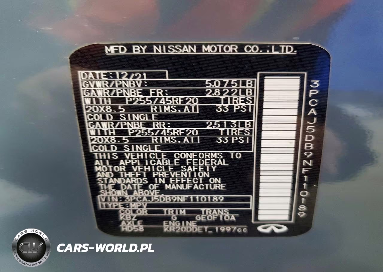 2022 Infiniti Qx50 Autograph VIN:3PCAJ5DB9NF110189 - 13
