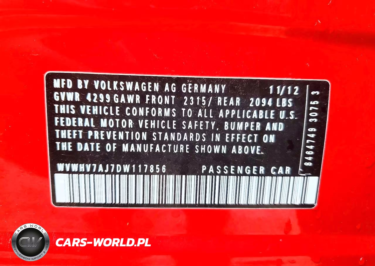2013 Volkswagen Gti VIN:WVWHV7AJ7DW117856 - 13