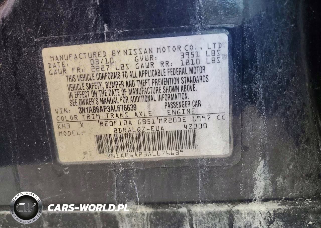 2010 Nissan Sentra 2.0 VIN:3N1AB6AP3AL676639 - 12