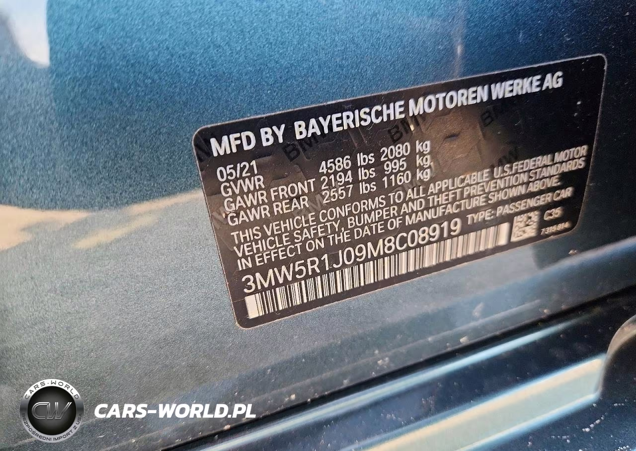 2021 BMW 330I VIN:3MW5R1J09M8C08919 - 13