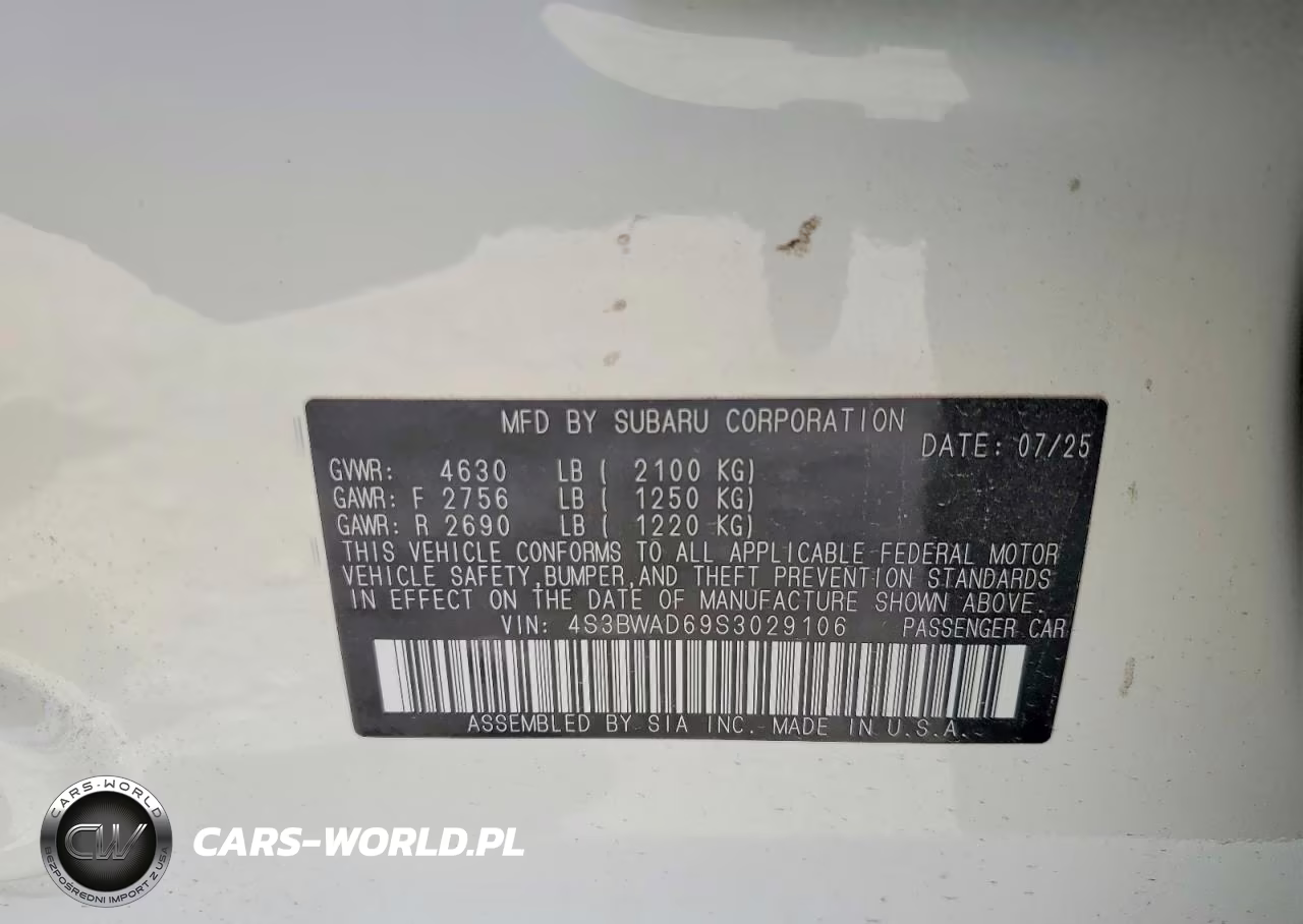2025 Subaru Legacy Premium VIN:4S3BWAD69S3029106 - 13