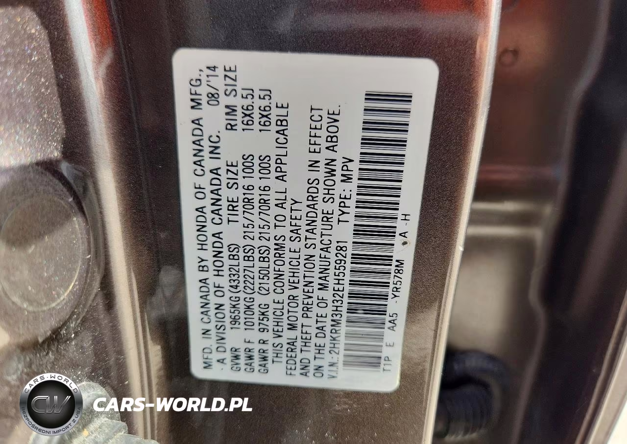 2014 Honda Cr-V Lx VIN:2HKRM3H32EH559281 - 13