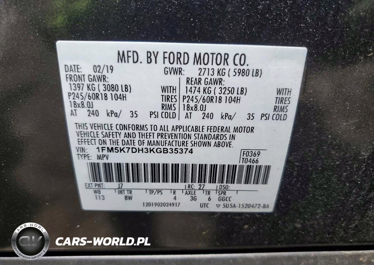 2019 Ford Explorer Xlt VIN:1FM5K7DH3KGB35374 - 13