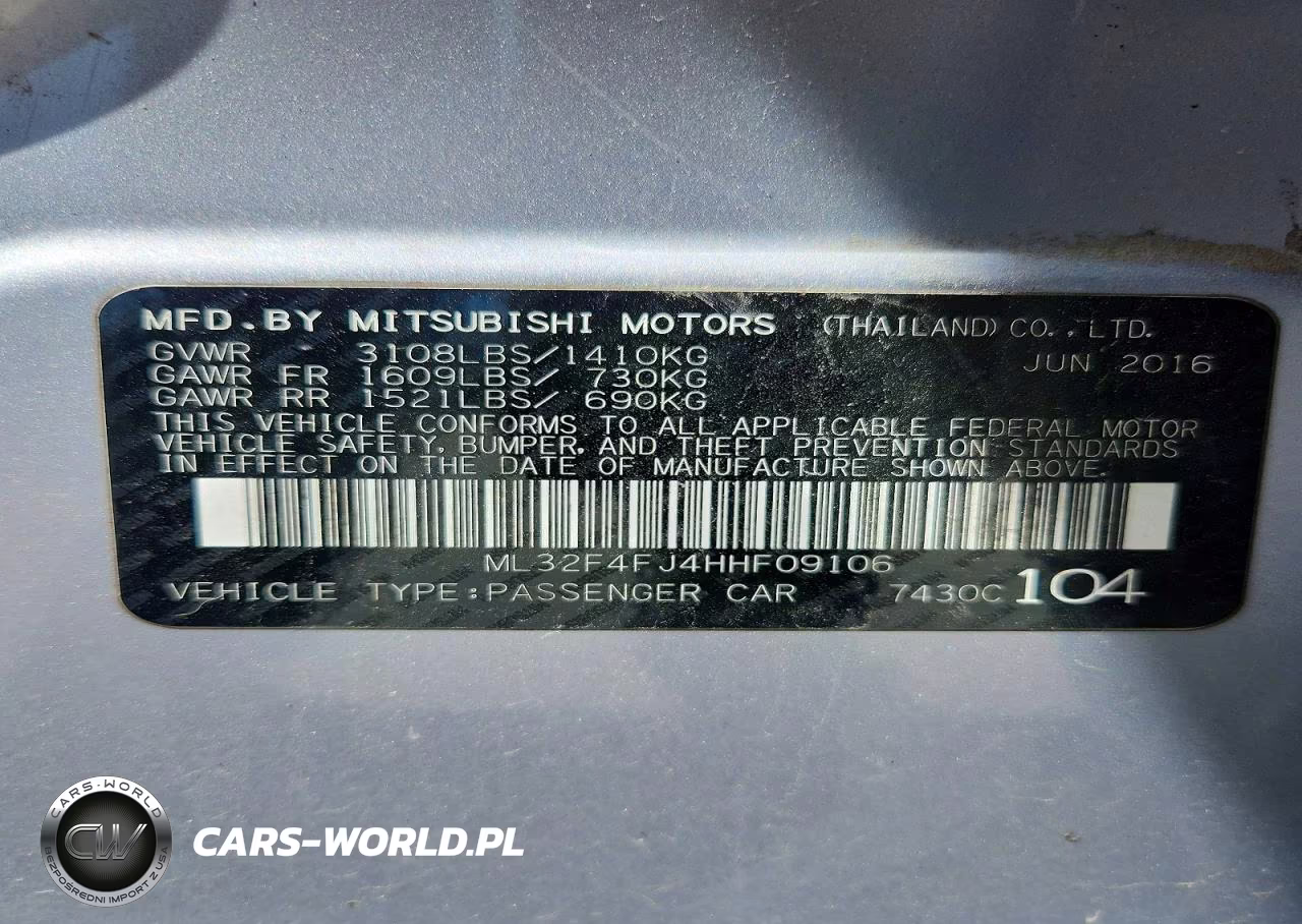 2017 Mitsubishi Mirage VIN:ML32F4FJ4HHF09106 - 12