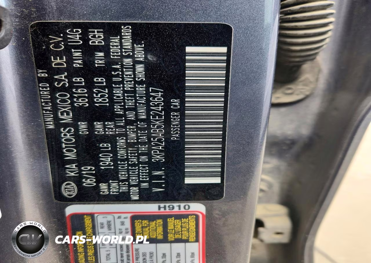 2019 Kia Rio S VIN:3KPA25AB5KE243647 - 12