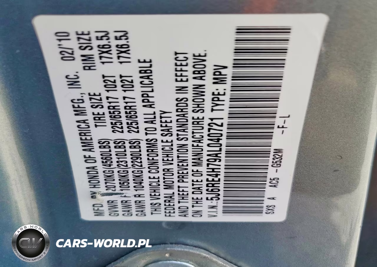 2010 Honda Cr-V Exl VIN:5J6RE4H79AL040721 - 13