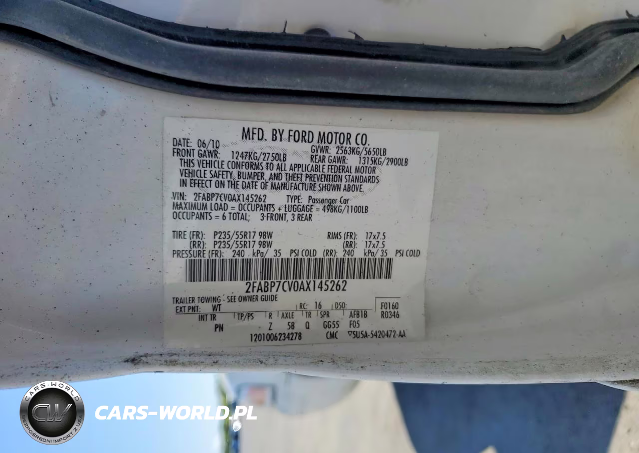 2010 Ford Crown Victoria S VIN:2FABP7CV0AX145262 - 12