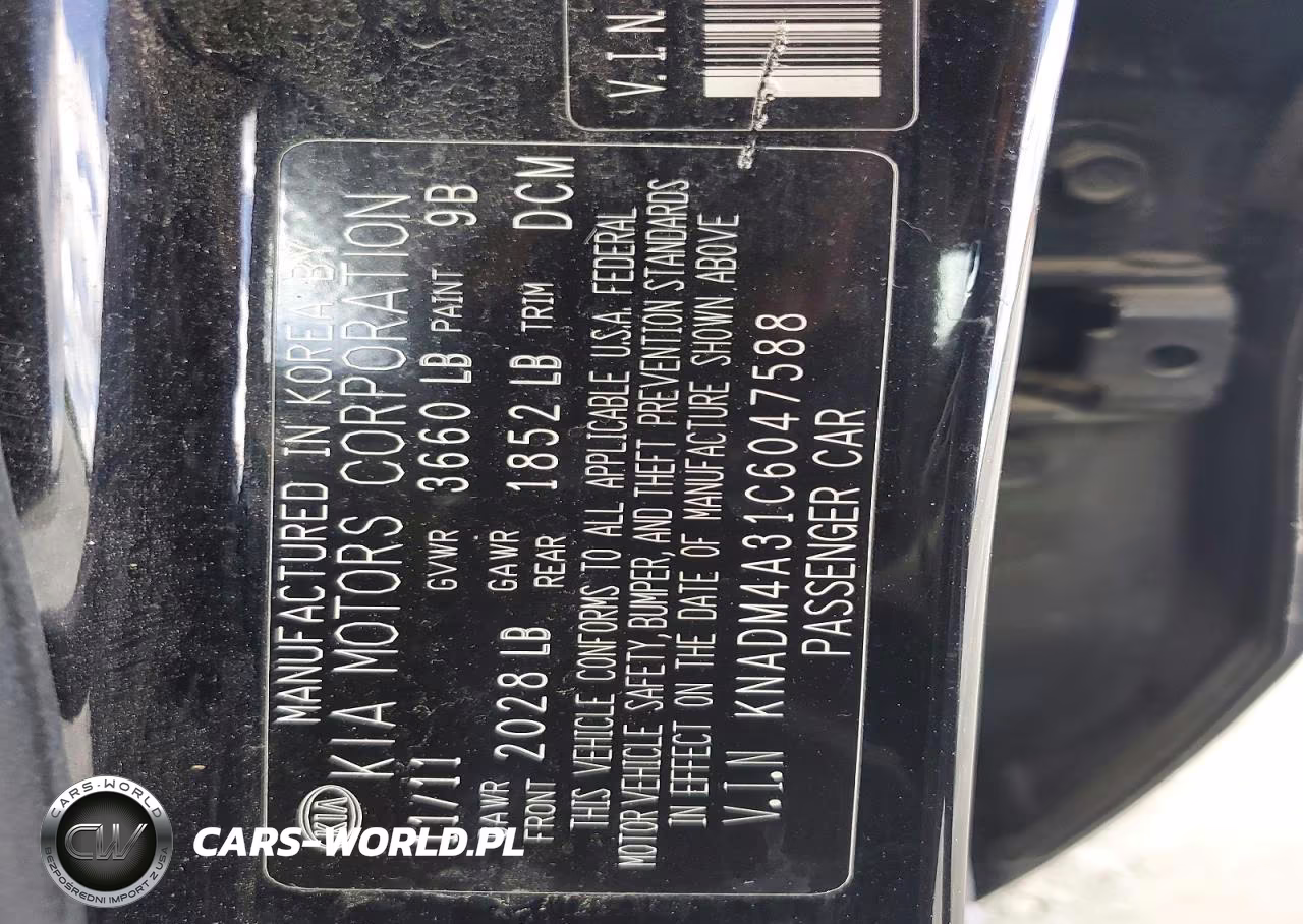2012 Kia Rio Lx VIN:KNADM4A31C6047588 - 12