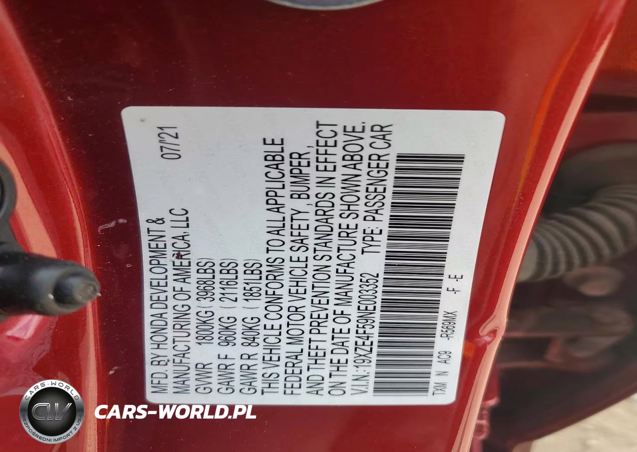 2022 Honda Insight Ex VIN:19XZE4F59NE003352 - 12