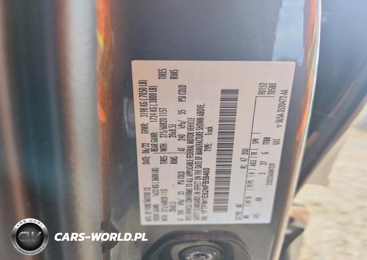 2022 Ford F150 Supercrew VIN:1FTFW1E82NFB59460 - 12