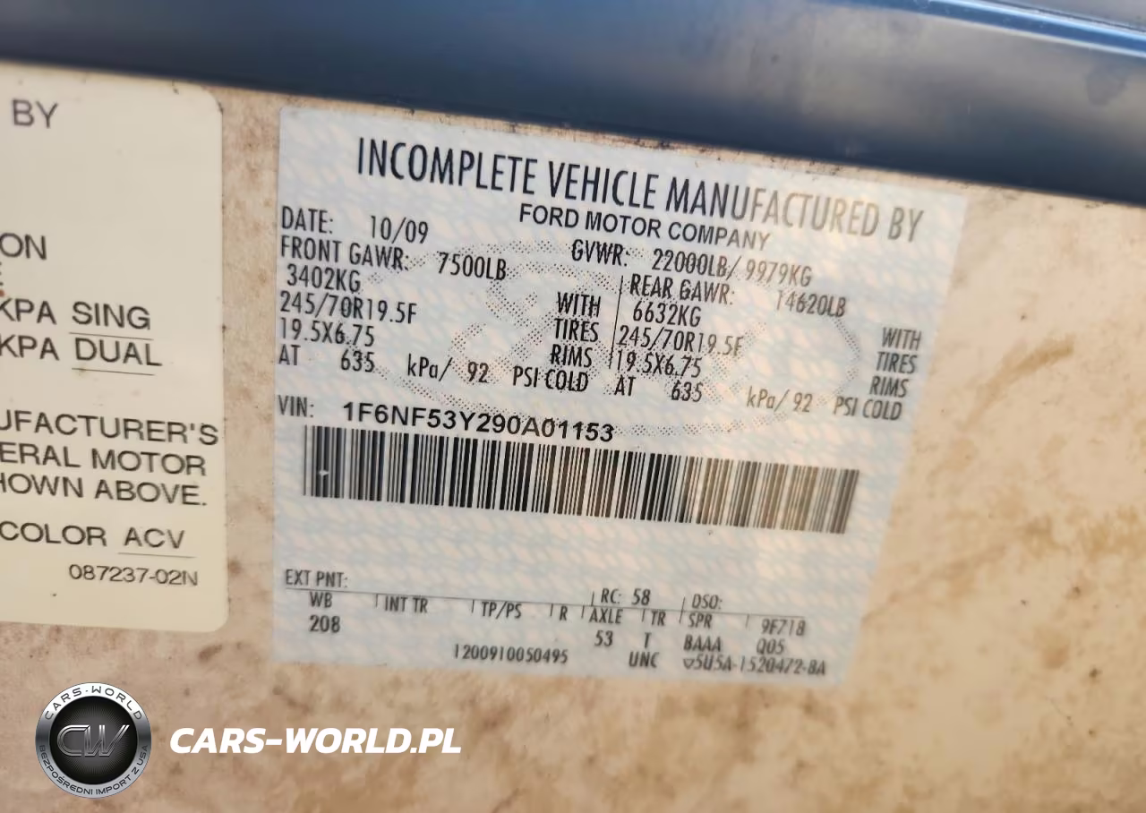 2009 Ford F550 Super Duty Stripped Chass VIN:1F6NF53Y290A01153 - 10