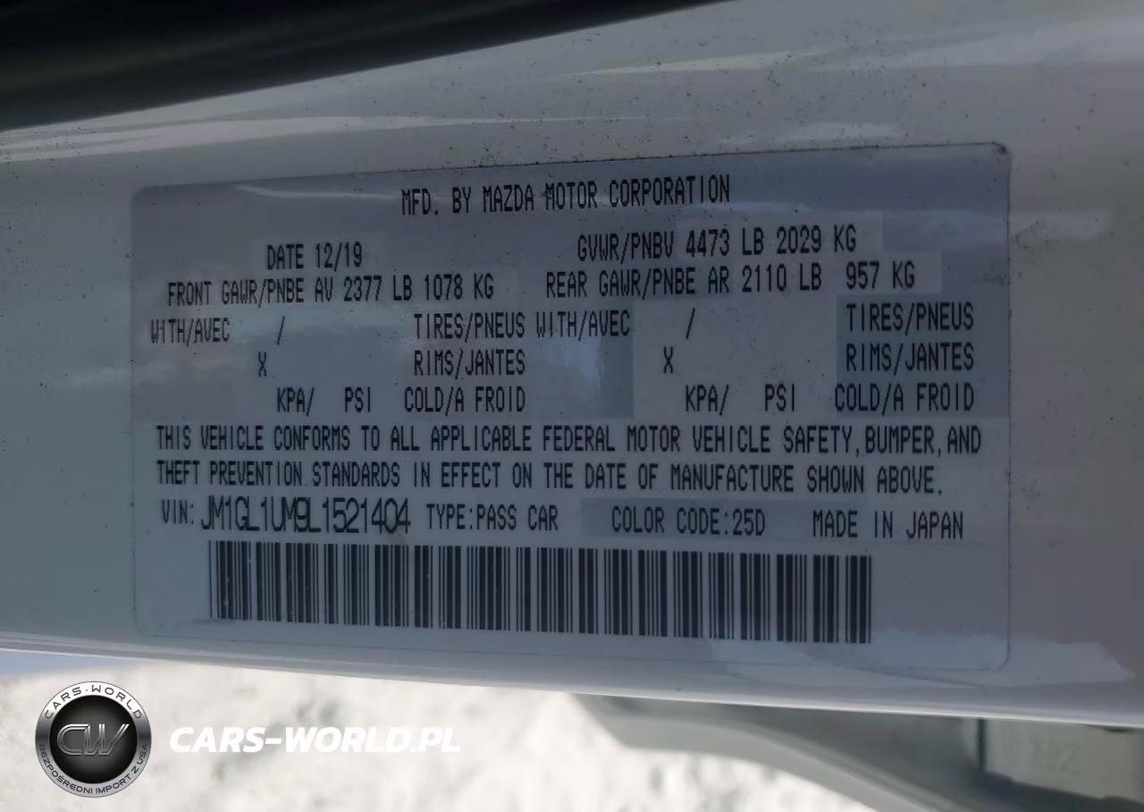 2020 Mazda 6 Sport VIN:JM1GL1UM9L1521404 - 13