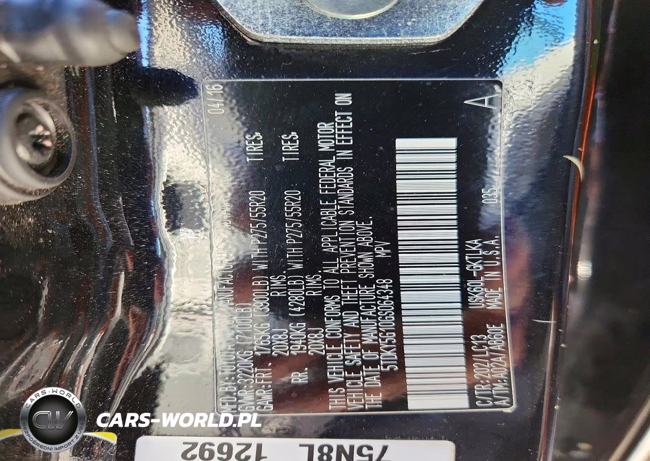 2016 Toyota Sequoia Limited VIN:5TDKY5G10GS064348 - 12