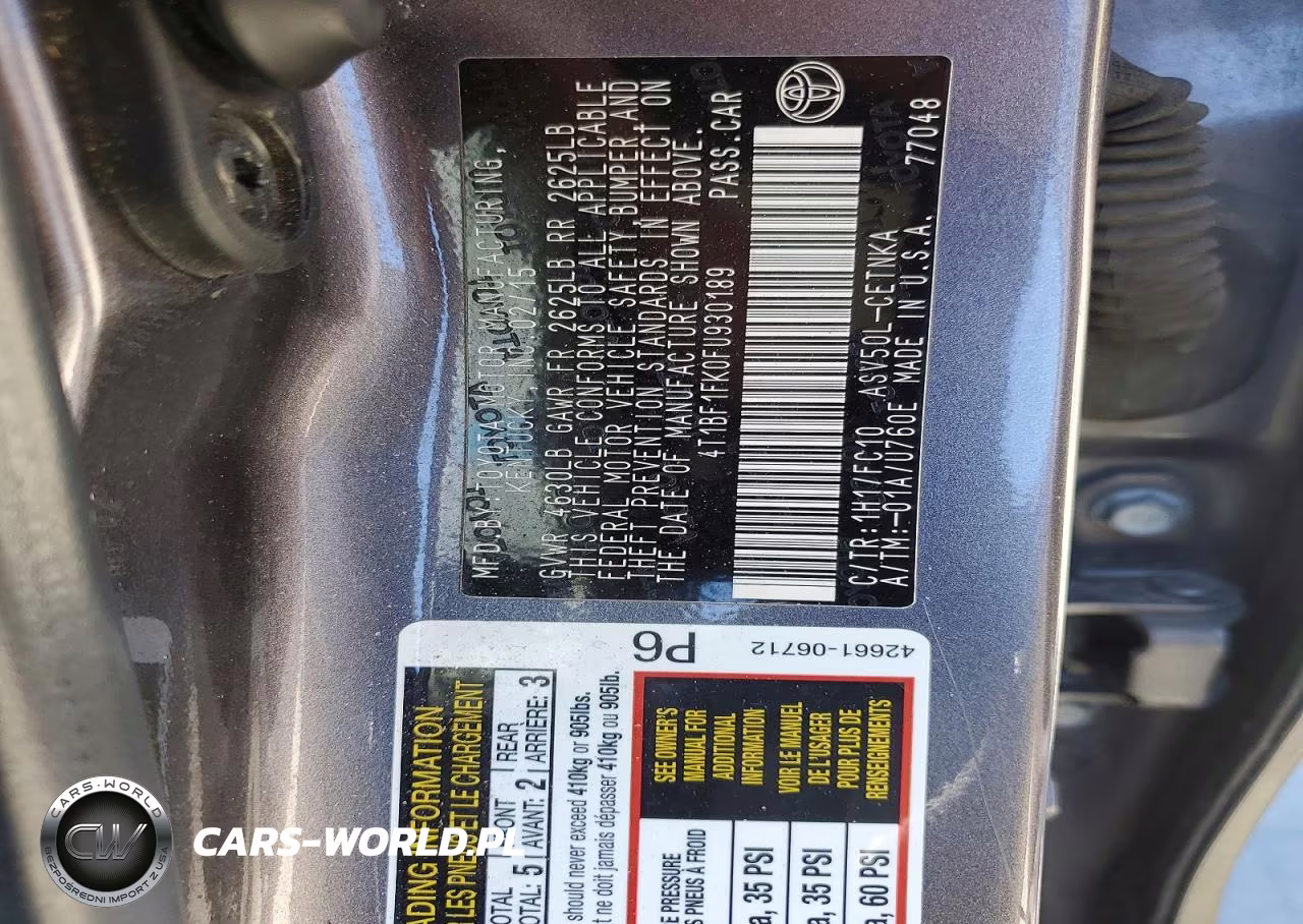 2015 Toyota Camry Le VIN:4T1BF1FK0FU930189 - 12