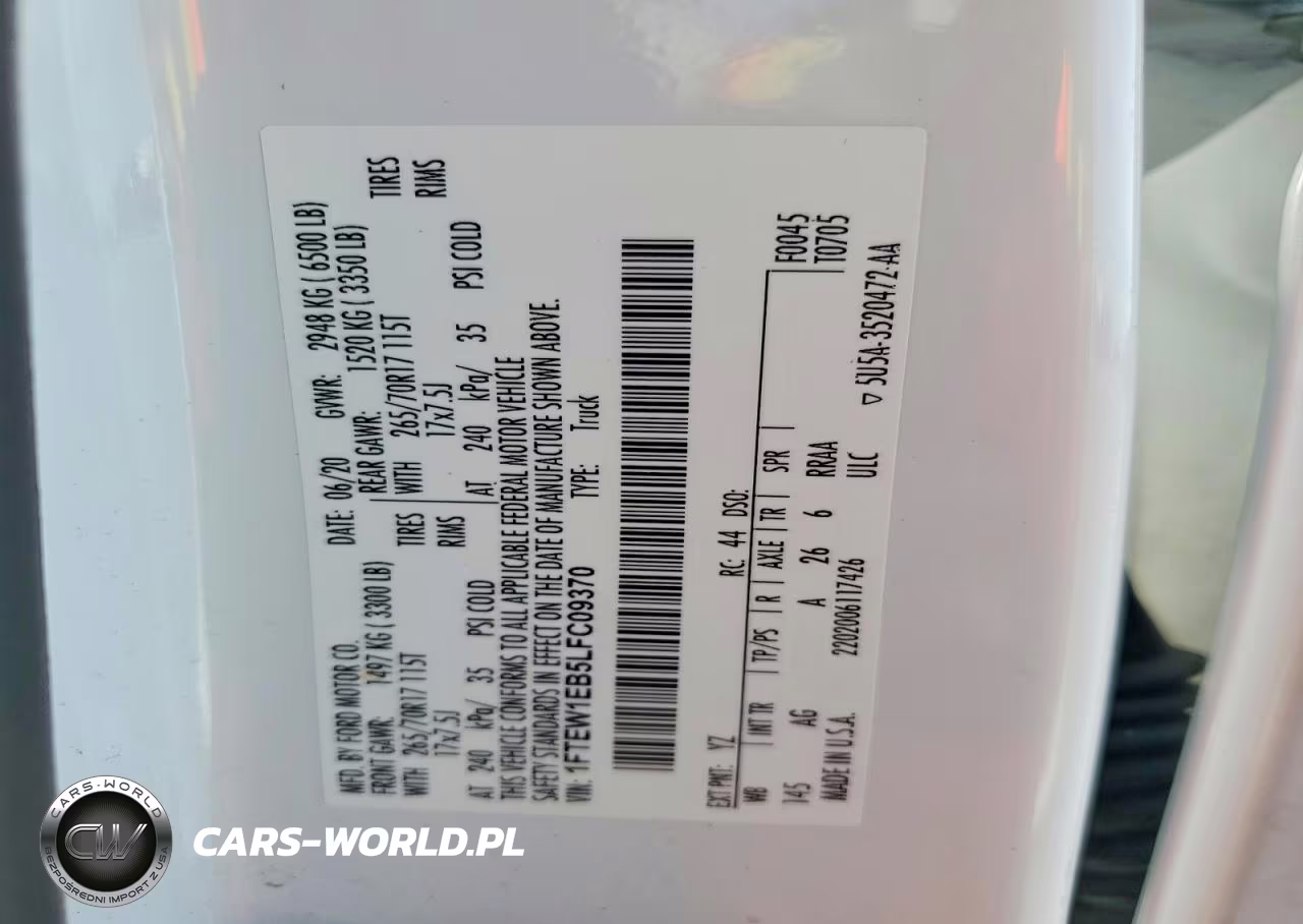 2020 Ford F150 Supercrew VIN:1FTEW1EB5LFC09370 - 12