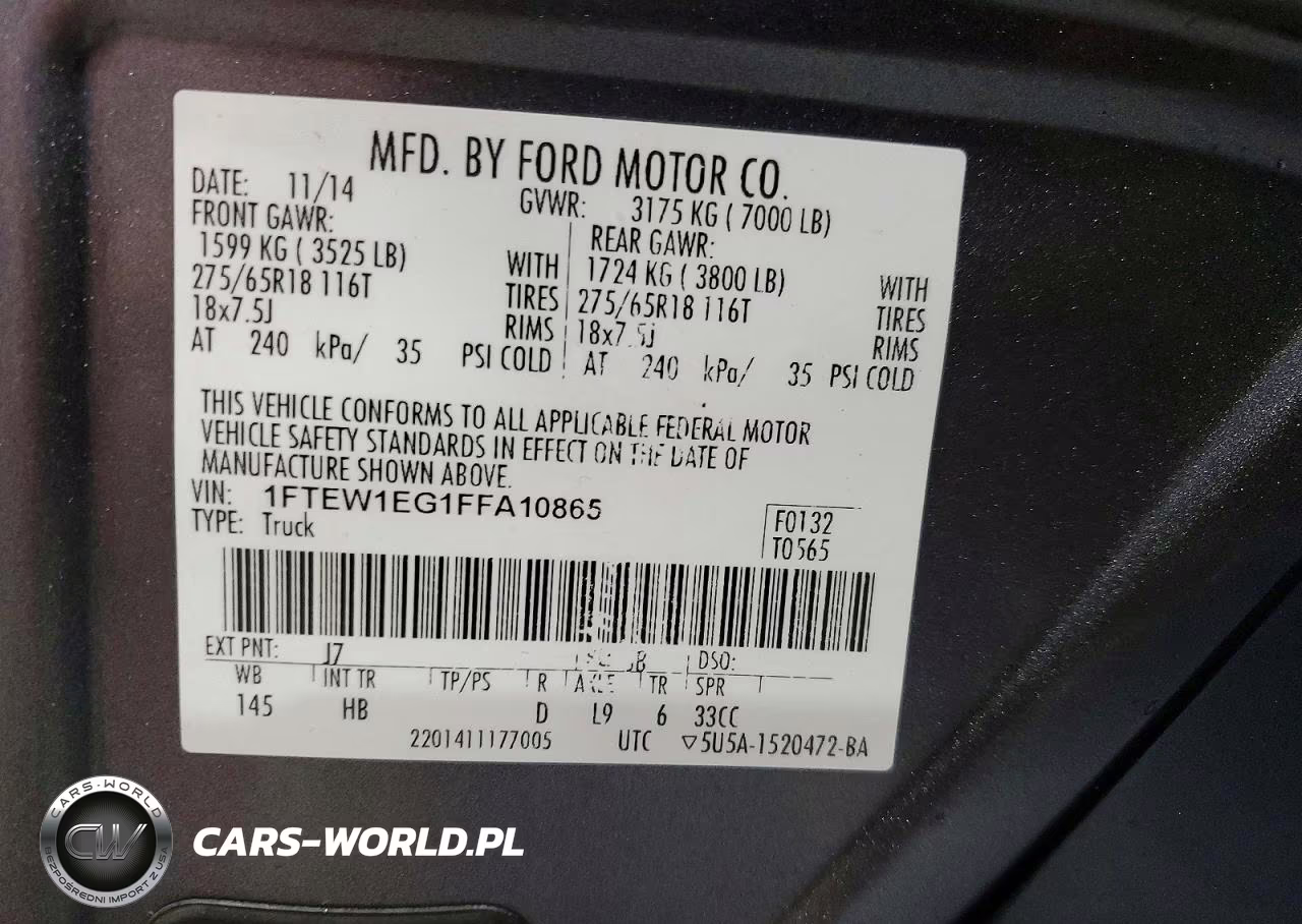 2015 Ford F150 Supercrew VIN:1FTEW1EG1FFA10865 - 12