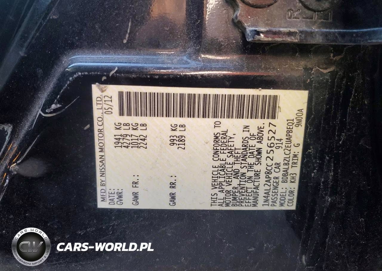 2012 Nissan Altima 2.5 VIN:1N4AL2AP8CC256527 - 12