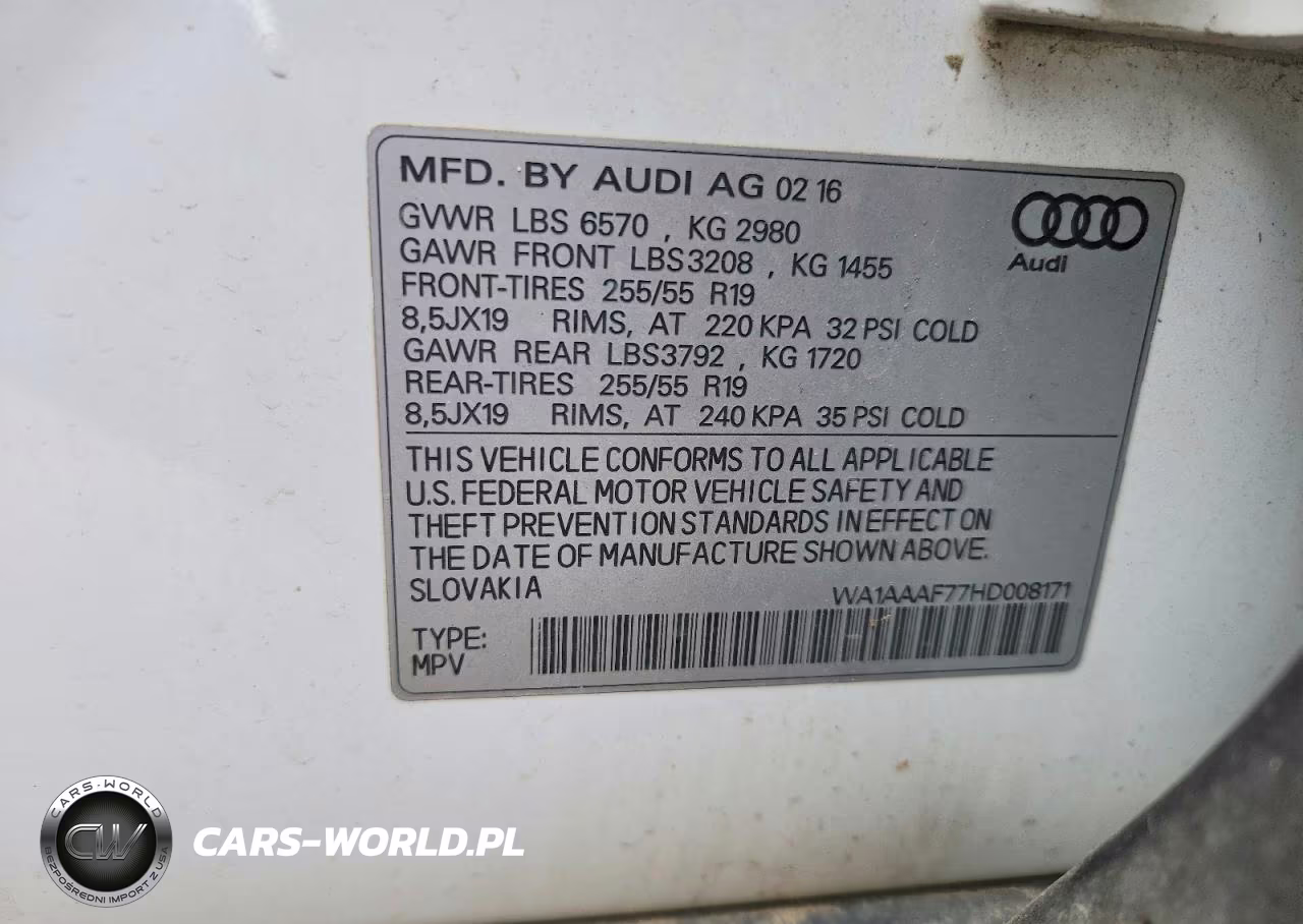 2017 Audi Q7 Premium VIN:WA1AAAF77HD008171 - 13