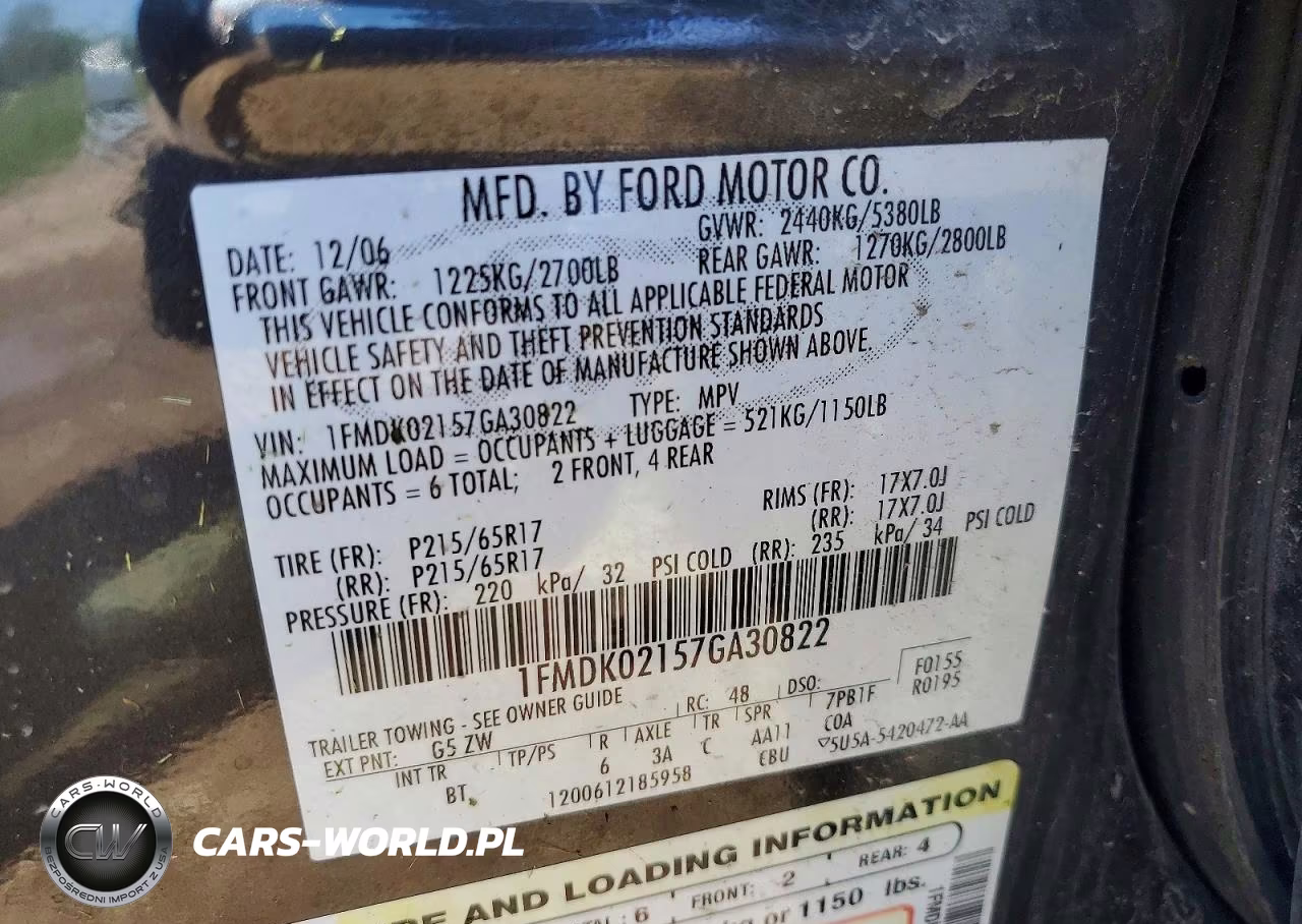 2007 Ford Freestyle Sel VIN:1FMDK02157GA30822 - 12