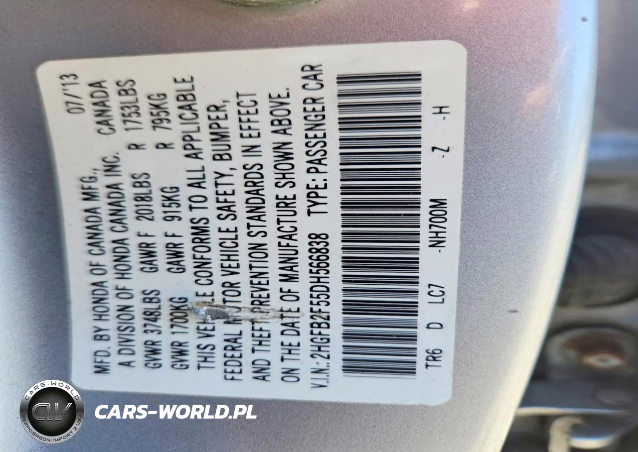 2013 Honda Civic Lx VIN:2HGFB2F55DH566838 - 12