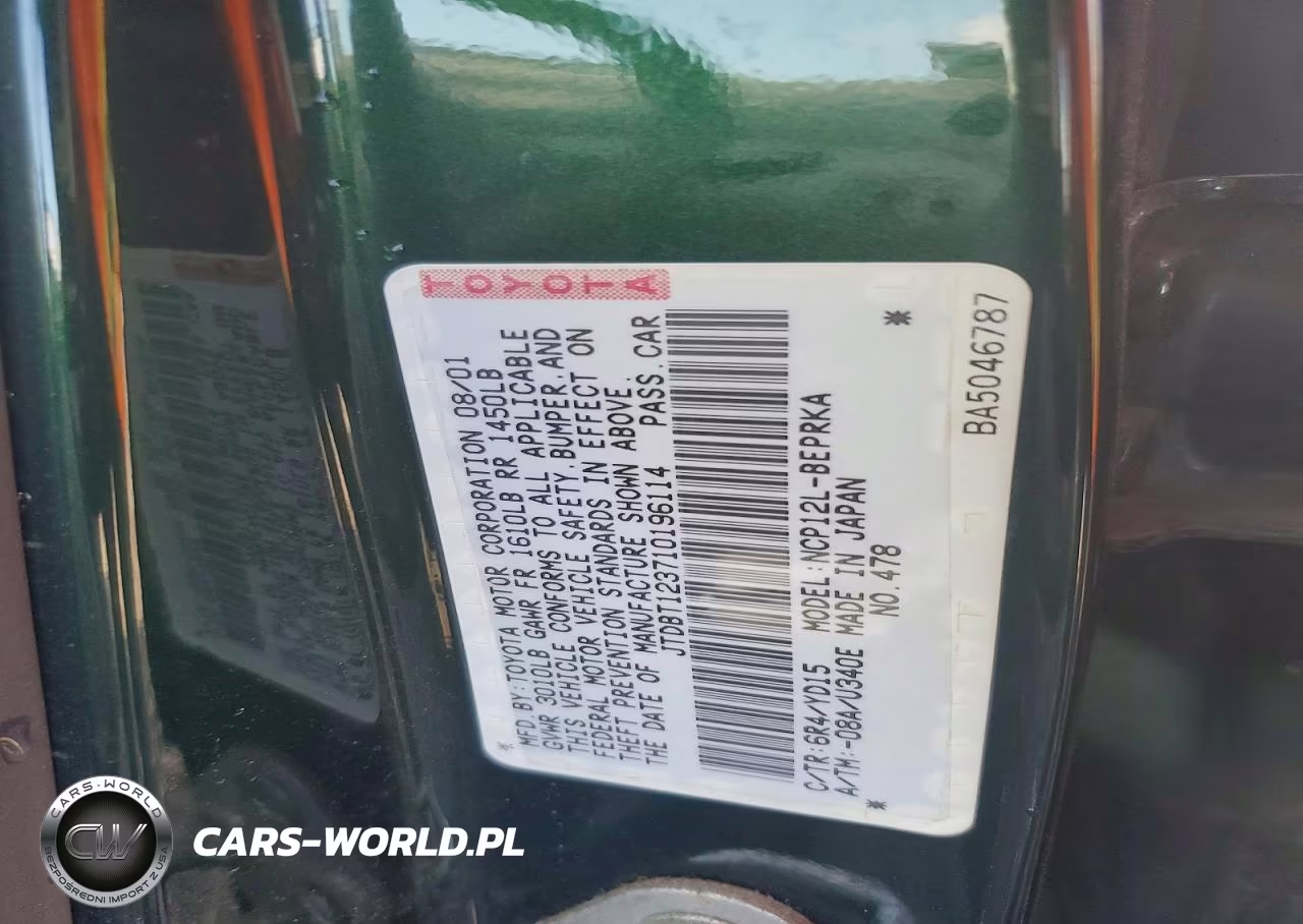 2001 Toyota Echo Base VIN:JTDBT123710196114 - 13