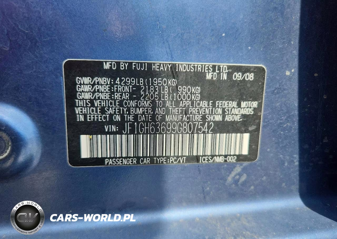 2009 Subaru Impreza Outback Sport VIN:JF1GH63699G807542 - 13