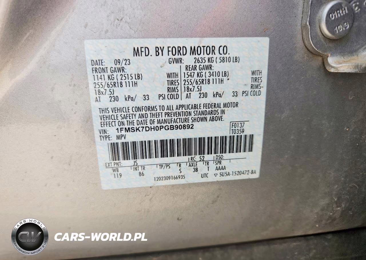 2023 Ford Explorer Xlt VIN:1FMSK7DH0PGB90892 - 13