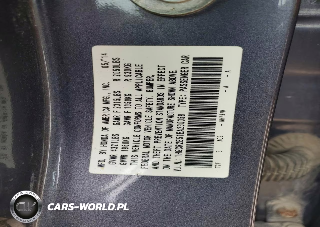 2014 Honda Accord Sport VIN:1HGCR2E51EA230359 - 12