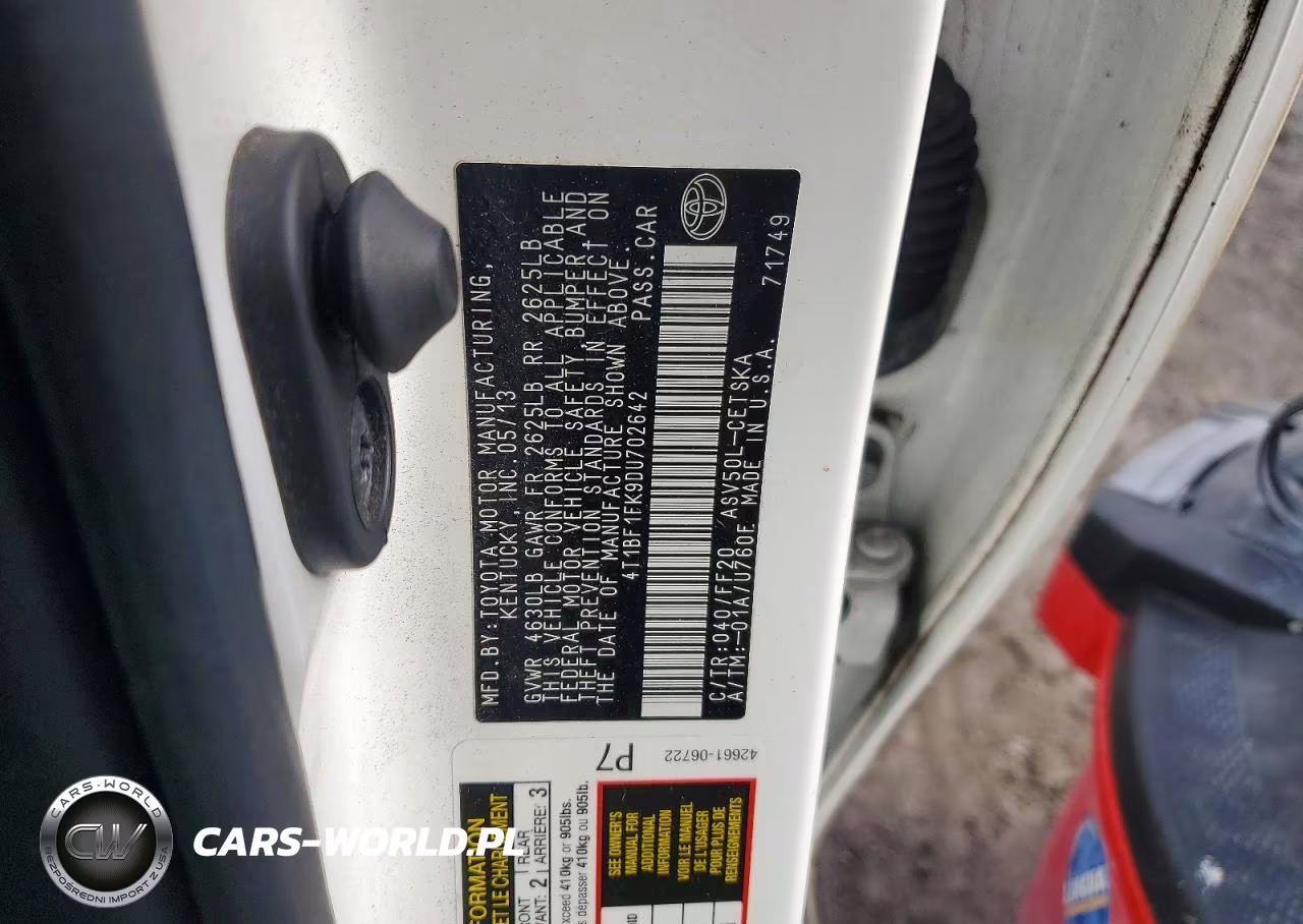 2013 Toyota Camry Se VIN:4T1BF1FK9DU702642 - 12