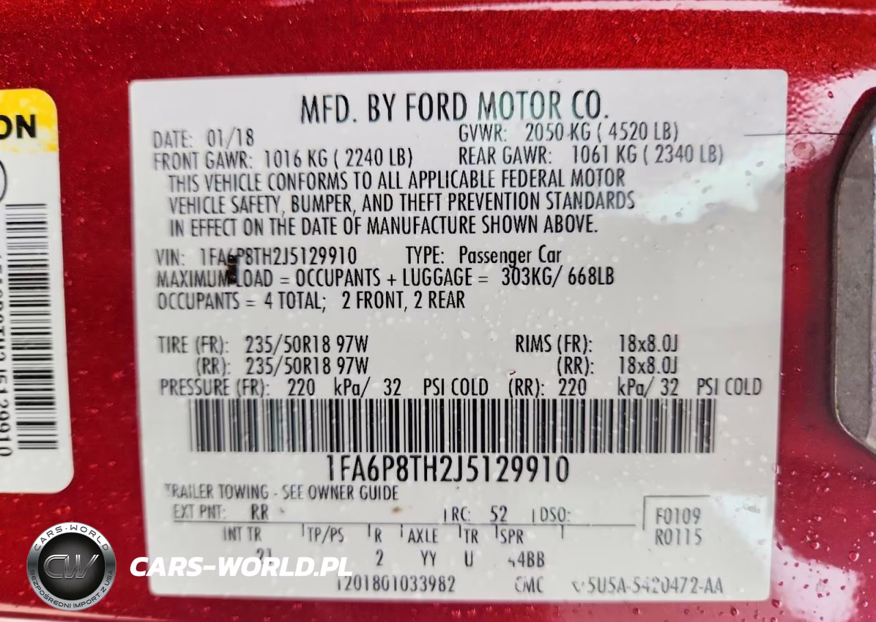 2018 Ford Mustang VIN:1FA6P8TH2J5129910 - 13